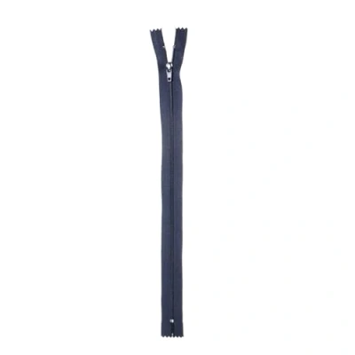 Obrázek Trimz 45 cm Langer Reißverschluss mit 4 mm Zähnen, Marineblau, 1 Stück, Polyester, Schwarz