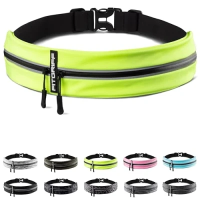 Obrázek Fitgriff® běžecký opasek na mobil běžecká taška jogging, ledvinka, sportovní pásek, pás běhání, sport, fitness vhodná pro všechny smartphony (neonově žlutá, obvod břicha 6290 cm)