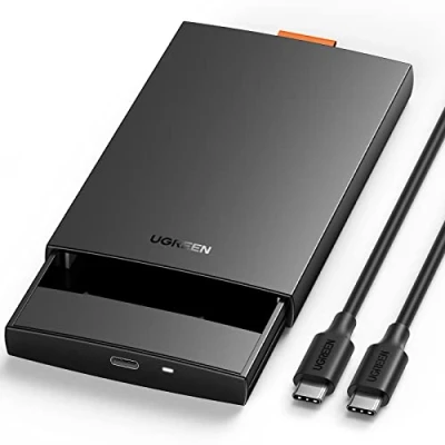 Obrázek UGREEN 2 5 Zoll Festplattengehäuse USB C 3.1 Gen auf SATA III bis zu 6Gbps Gehäuse für 2,5 SSD und HDD in Höhe 9.5mm 7mm UASP Externes Case 2.5 Festplatten mit Kabel