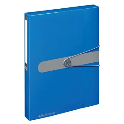 Obrázek Herlitz Box A4 PP se štítkem na hřbetu, 1 kus s designovým potiskem, šířka hřbetu 4 cm, neprůhledně modrá