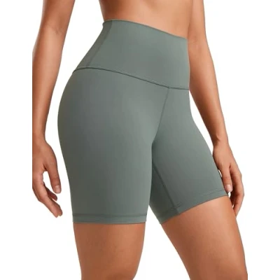 Obrázek CRZ Yoga Dámské Butterluxe krátké sportovní kalhoty běžecké šortky letní cyklistické High Waist Fitness Shorts 6. 3/10/15/20cm, šalvěj
