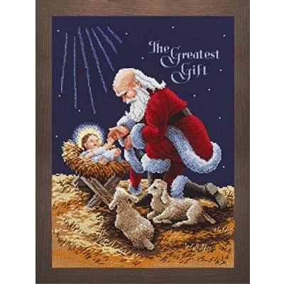 Obrázek Janlynn Sada křížového stehu, motiv: Santa Claus, námořnická modrá