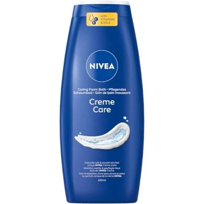 Obrázek NIVEA Creme Care pečující pěnová koupel, přísada do koupele s relaxační vůní, koupel chránící pokožku pro rozmazlený pocit pokožky (650 ml)