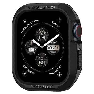 Obrázek Spigen Rugged Armor pouzdro kompatibilní s Apple Watch série 9/8/7(45 mm) 6/5/SE(44 černé