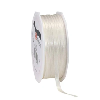 Obrázek PRÄSENT C.E. Pattberg Satin Elfenbein, 50 m Satinband zum Einpacken von Geschenken, 6 mm Breite, Geschenkband Dekorieren &amp; Basteln, Dekoband, Anlass