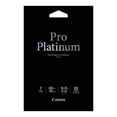 Obrázek Canon PT 101 pro Platinum fotopapír 10 x 15 cm, 20 listů (300 g/m²) inkoustové tiskárny 2768B013 bílý