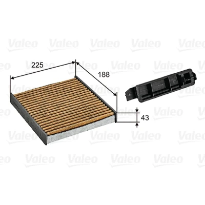 Obrázek VALEO 701030 filtr, vzduch do interiéru PROTECT MAX polyfenol s aktivním uhlím (antialergenní) ochrana před pyly, prachem, bakteriemi, plyny, nepříjemnými pachy a alergeny