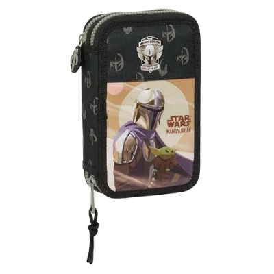 Obrázek THE MANDALORIAN THIS WAY Schulmäppchen für Kinder, Federmäppchen mit Farben, 28 Utensilien, ideal Kinder von 5 bis 14 Jahren, vielseitig einsetzbar, Qualität und Beständigkeit, 12,5 x 4