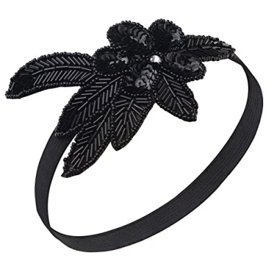Obrázek BABEYOND Čelenka 20. let léta ve stylu Gatsby kostým doplňky (černé)