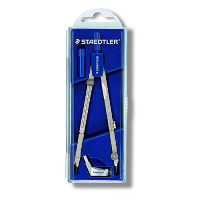 Obrázek STAEDTLER 554 T01 Mars Basic precizní kružítko s prodlouženou tyčí, v pouzdře výklopným víkem, stříbrná