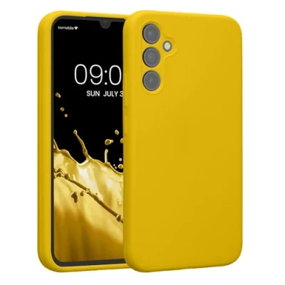Obrázek kwmobile pouzdro na mobil kompatibilní se Samsung Galaxy A34 5G pouzdrem pogumované ze silikonu zářivě žluté