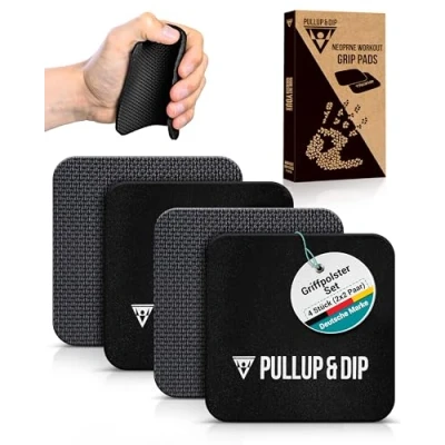 Obrázek PULLUP &amp; DIP Polštáře na rukojeti [4dílná sada] pro shyby, fitness, kulturistiku a silový trénink, 2 páry neoprenových polštářků, tréninkových polštářků jako alternativa k tréninkovým rukavicím