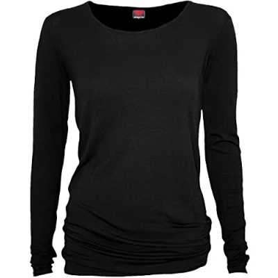 Obrázek Spiral Direct Dámské Gothic Elegance Baggy Top Black tričko s dlouhým rukávem Regular Fit xl černá (Black 001)
