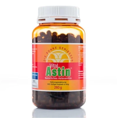 Obrázek VitalAstin Astaxanthin 600 kapslí I Originál Ivarssons se 4 mg přírodního astaxanthinu ochrana buněk