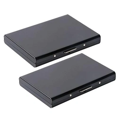 Obrázek Vicloon pouzdro na kreditní karty, 2 kusy RFID Blocking karty z hliníku, vizitky 6 přihrádek, &amp; NFC ochrana pro ženy, muže, ks černé,
