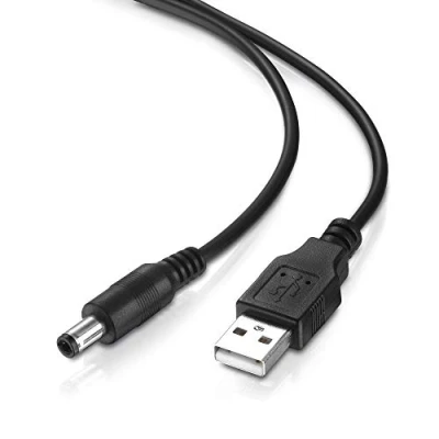 Obrázek conecto, Adaptér dutého konektoru, nízkonapěťový nabíjecí kabel, 2,5 mm dutý konektor na USB typ A konektor, 60 cm, černý