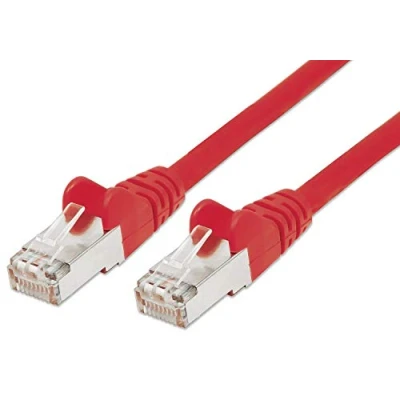 Obrázek PremiumCord Síťový kabel, Ethernet, LAN &amp; Patch kabel CAT6a, 10Gbit/s, S/FTP PIMF stínítko, AWG 26/7, 100% Cu, rychle flexibilní a robustní RJ45 červený, 0,5 m