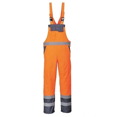 Obrázek Portwest Kontrastní kalhoty s laclem bez podšívky, velikost: XXXL, barva: Oranžová/námořnická modrá, S488ONRXXXL