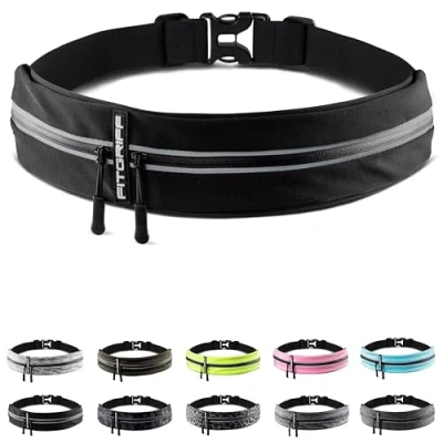 Obrázek Fitgriff® běžecký opasek na mobil běžecká taška jogging, ledvinka, sportovní pásek, pás běhání, sport, fitness vhodné pro všechny smartphony (černá, obvod břicha 6290 cm)