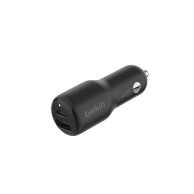 Obrázek Belkin BoostCharge 2 Port Kfz Ladegerät, 42 W, Schnellladen mit USB C, 30 W PPS, A Anschluss, 12 für Apple iPhone 16, 16 Pro, Pro Max, Serien 15, 14, Samsung Galaxy S24 usw. Schwarz