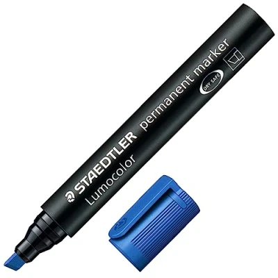 Obrázek STAEDTLER 350 3 Lumocolor zvýrazňovač, permanentní klínový hrot, 2 nebo 5 mm, 10 kusů, modrý