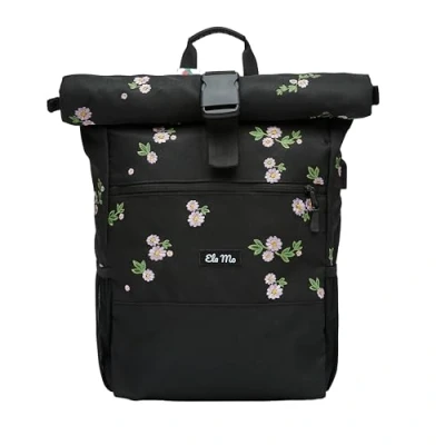 Obrázek Ela Mo Batoh Dámský školní Rolltop krásný, pohodlný a promyšlený 18 l, Upsy Daisy,