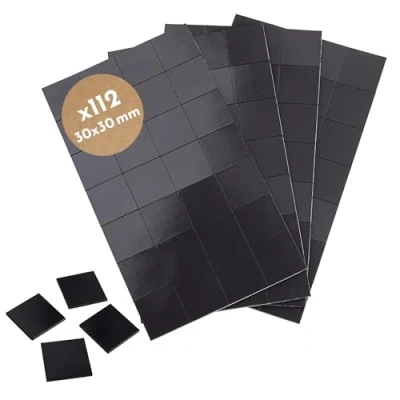 Obrázek WINTEX 112 magnetů 30 x mm, lze zastřihnout, ploché přilnavé magnety vhodné pro lepení fotografií nebo k nalepení na tabule, 2 mm