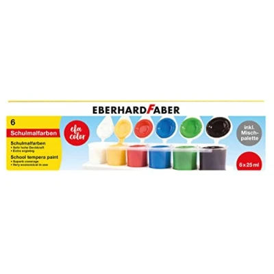 Obrázek Eberhard Faber 575506 Schulmalfarben EFA Color, 6 Farben je 25 ml inkl. einer Mischpalette