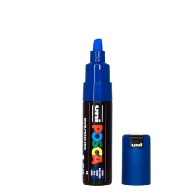 Obrázek uni ball 186351 POSCA zvýrazňovač s extra širokou obdélníkovou špičkou, tmavě modrý