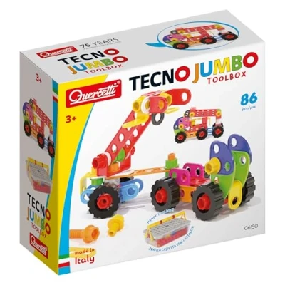 Obrázek Quercetti Tecno Jumbo Toolbox Konstruktionsspielzeug, Fahrzeugspiel