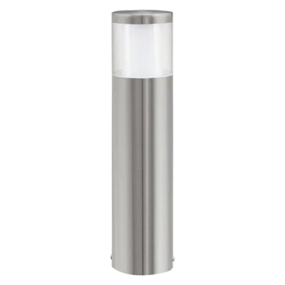 Obrázek EGLO venkovní lampa na cesty LED Basalgo 1, 1 plamenné svítidlo, osvětlení sloupu z ušlechtilé oceli a plastu, barva: stříbrná, bílá, v: 45 cm, IP44