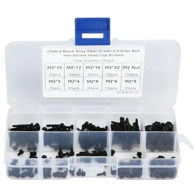 Obrázek 300 stücke M2 x 3 20mm 12,9 Grade Schwarz Innensechskantschraube Bolzen und Mutter Kit Alloy Steel Linsenkopfschraube Schrauben