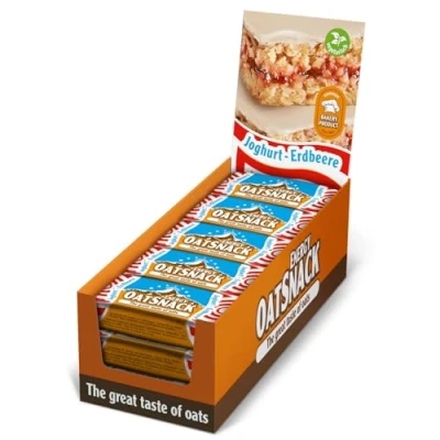 Obrázek Best Body Nutrition Davina Energy OatSnack tyčinka jogurtová jahoda ovesné vločky sacharidová tyčinka, ruční výroba, 15 x 65 g tyčinka/box (975 g)