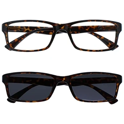Obrázek The Reading Glasses Company Die Lesebrille Unternehmen Braune Schildpatt Sonnen Leser UV400 Designer Stil Herren Damen Lesehilfe S92 2 +3,50