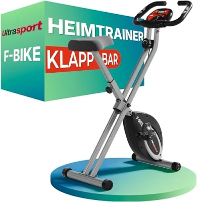 Obrázek Ultrasport F Bike, trenažér jízdního kola, domácí trenažér, skládací fitness jízdní kolo, černá