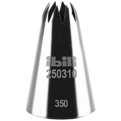 Obrázek IBILI 250310 Spritztülle Geschlossener Stern 10 mm, Edelstahl, Silber, H 53 MM