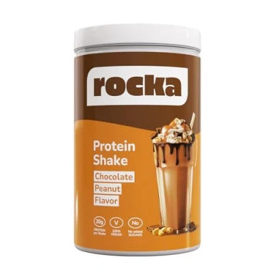 Obrázek rocka Protein Shake veganes Proteinpulver Pflanzliches Pulver mit 20 g pro Portion Multikomponentenprotein 100% Geschmack No Whey (1000 g, Chocolate Peanut)