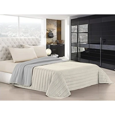 Obrázek Italian Bed Linen Elegant Sommer Steppdecke creme/hell grau, 100% Mikrofaser, 260x270cm
