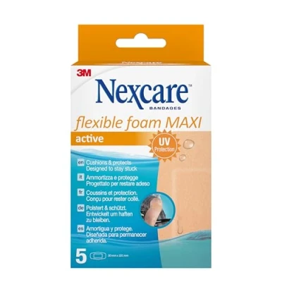 Obrázek Nexcare Flexibilní pěna MAXI Active náplasti, 50 mm x 101 mm, 5/balení