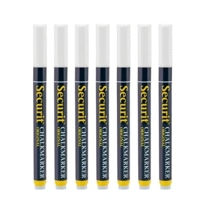 Obrázek Securit BL SMA100 V4 COL křídový popisovač (s kulatou špičkou cca 12 mm) sada 7 ks bílá, barevný