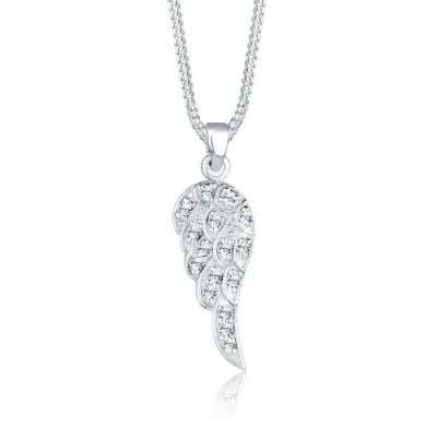 Obrázek Elli Dámský řetízek na krk s křídly přívěšek Boho krystaly, Fazetový brus, Krystal Swarovski