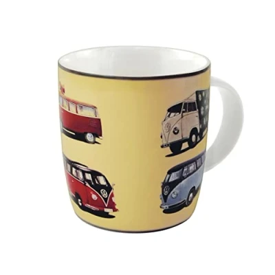 Obrázek BRISA VW Collection Volkswagen velká keramika hrnek na kávu a čaj cappuccino v designu T1 Bulli Bus Design (Bulli Parade/Bont)