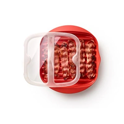 Obrázek Lékué Microwave Bacon Cooker, červený, 28,2 x 6 24,9 cm