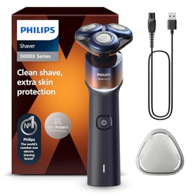 Obrázek Philips Shaver Series 5000X, Elektrorasierer für Nass und Trockenrasur, Skin Protect Technologie, flexibler 360 Grad Scherkopf, Aufladen in 1 Std./5 Min Schnellladung (Modell X5012/00)