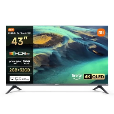 Obrázek Xiaomi TV F Pro 43, 43 palců (101 cm), 4K UHD QLED, Smart TV, Fire Triple Tuner DVB C/S/S2/T/T2, HDR10+, MEMC, hlasové ovládání s Alexa, 2GB+32GB, kompatibilní AirPlay