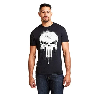 Obrázek Marvel Pánské tričko Avengers Punisher Skull, černá (Black BLK)