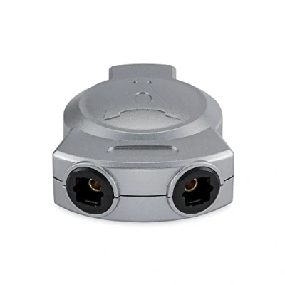 Obrázek HDSupply X TS030 dvojitý rozdělovač pro opticko digitální audio 1 Toslink zdířka na 2 zdířkách Toslink, profesionální, stříbrná