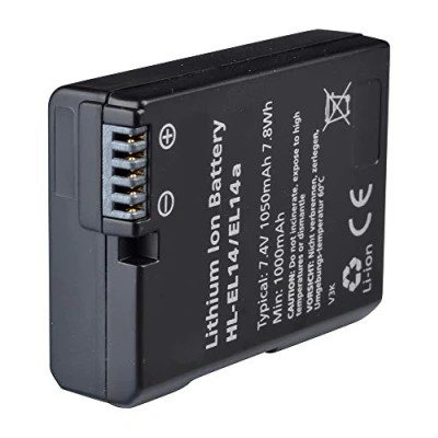 Obrázek Amsahr Nikon EN EL14 1200 mAh, 7.4 Volts, CE homologace, rohs konformní.Baterie