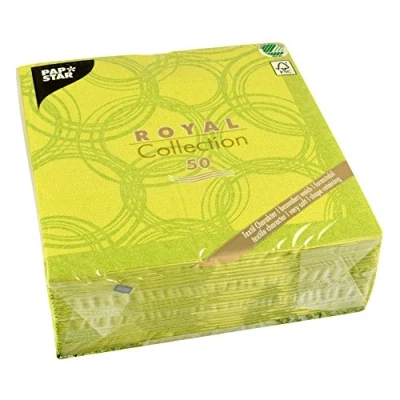 Obrázek Papstar, 50 Servietten &quot;ROYAL Collection&quot; 1/4 Falz 40 cm x limonengrün &quot;Bubbles&quot;, #86495