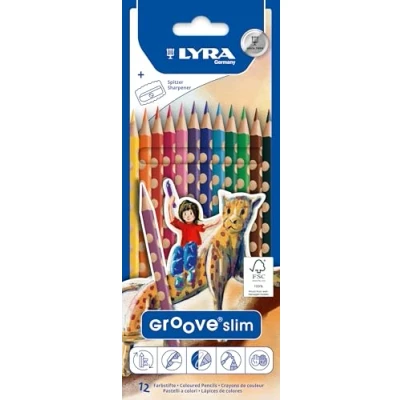 Obrázek LYRA Groove Slim L2821120, 12 barevných tužek v kartonovém pouzdře, tříděné